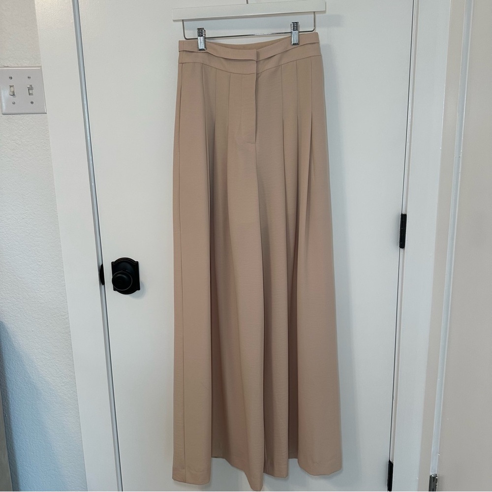 Sheike Wide Leg Trousers | Linen Feel | Long | High Waist | Size Small